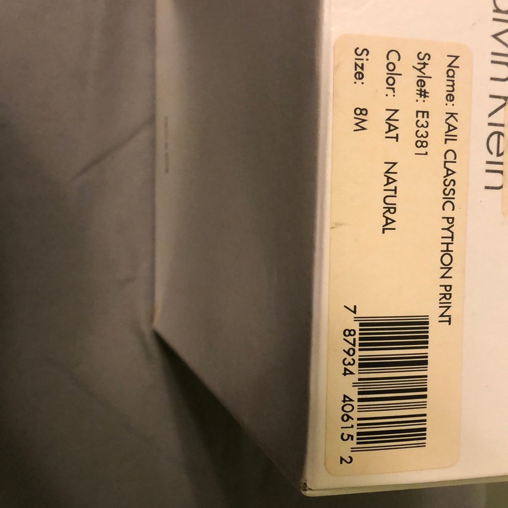 Size 8 Calvin Klein Python Print Open Toe Pumps - image 5